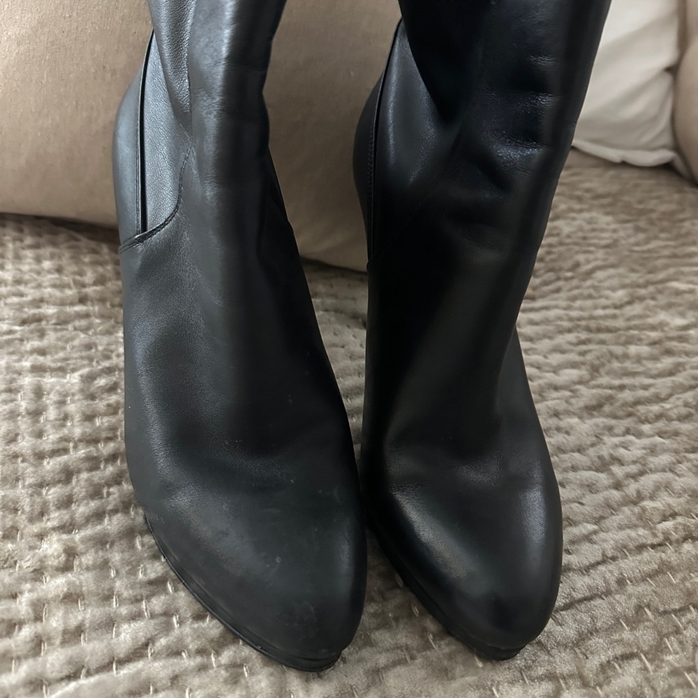Nine West Sleek Black Heeled Boots - Picture 2 of 3